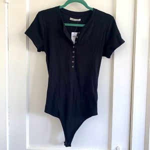 Black Henley bodysuit